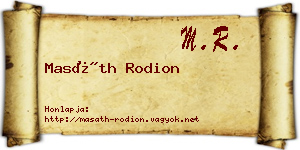 Masáth Rodion névjegykártya